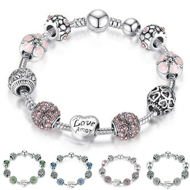 Women Natural Stone Beads Cuff Bangle Pendant Opal Bracelet Stainless Steel